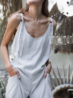 Chintamani Alchemistry Linen Jumpsuit 3/4 / Light Grey^ Jumpsuits