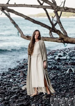 Chintamani Alchemistry Linen Maxi Kimono / Unbleached Grey^ Kimono & Cover Up