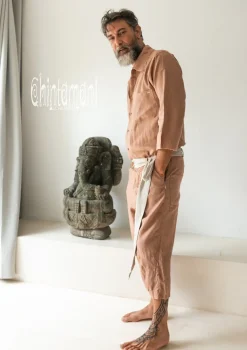 Chintamani Alchemistry Linen Men's Overalls / Dusty Pink^ Jumpsuit