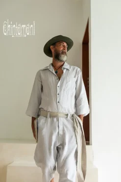 Chintamani Alchemistry Linen Men's Overalls / Gray^ Jumpsuit
