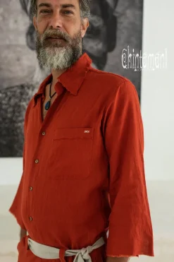 Chintamani Alchemistry Linen Men's Overalls / Red Ohre^ Jumpsuit