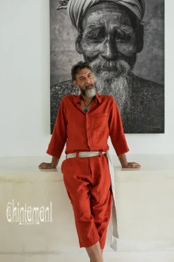 Chintamani Alchemistry Linen Men's Overalls / Red Ohre^ Jumpsuit