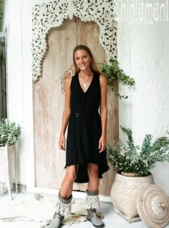 Chintamani Alchemistry Linen Rayon Dress / Black^ Mini & Midi Dress
