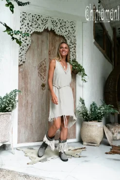 Chintamani Alchemistry Linen Rayon Dress / Light Gray^ Mini & Midi Dress
