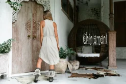 Chintamani Alchemistry Linen Rayon Dress / Light Gray^ Mini & Midi Dress