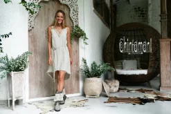 Chintamani Alchemistry Linen Rayon Dress / Light Gray^ Mini & Midi Dress