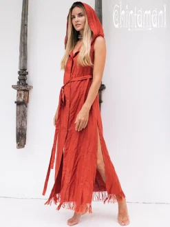 Chintamani Alchemistry Linen Shirt Dress / Red Ochre^ Kimono & Cover Up|Shirt Dress