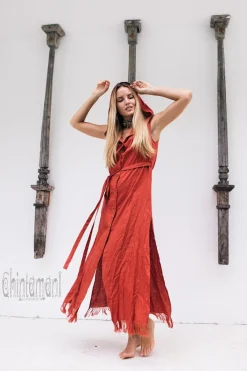 Chintamani Alchemistry Linen Shirt Dress / Red Ochre^ Kimono & Cover Up|Shirt Dress