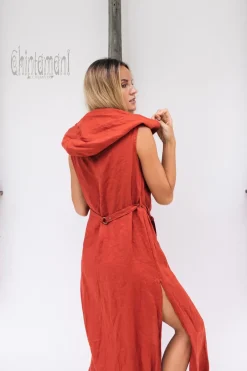 Chintamani Alchemistry Linen Shirt Dress / Red Ochre^ Kimono & Cover Up|Shirt Dress
