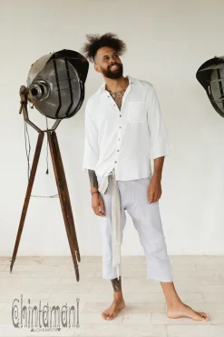 Chintamani Alchemistry Linen Short Pants / Light Gray^ Pants