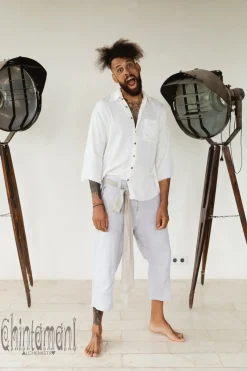 Chintamani Alchemistry Linen Short Pants / Light Gray^ Pants