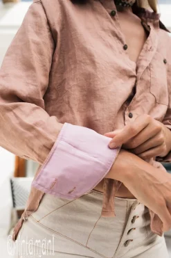 Chintamani Alchemistry Linen & Silk Shirt / Dusty Rose^ Button Shirt