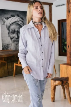 Chintamani Alchemistry Linen & Silk Shirt / Gray^ Button Shirt