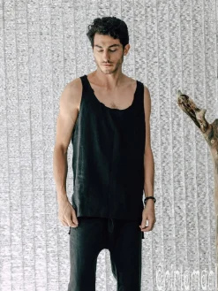 Chintamani Alchemistry Linen Tank Top / Black^ Tops & T-shirt