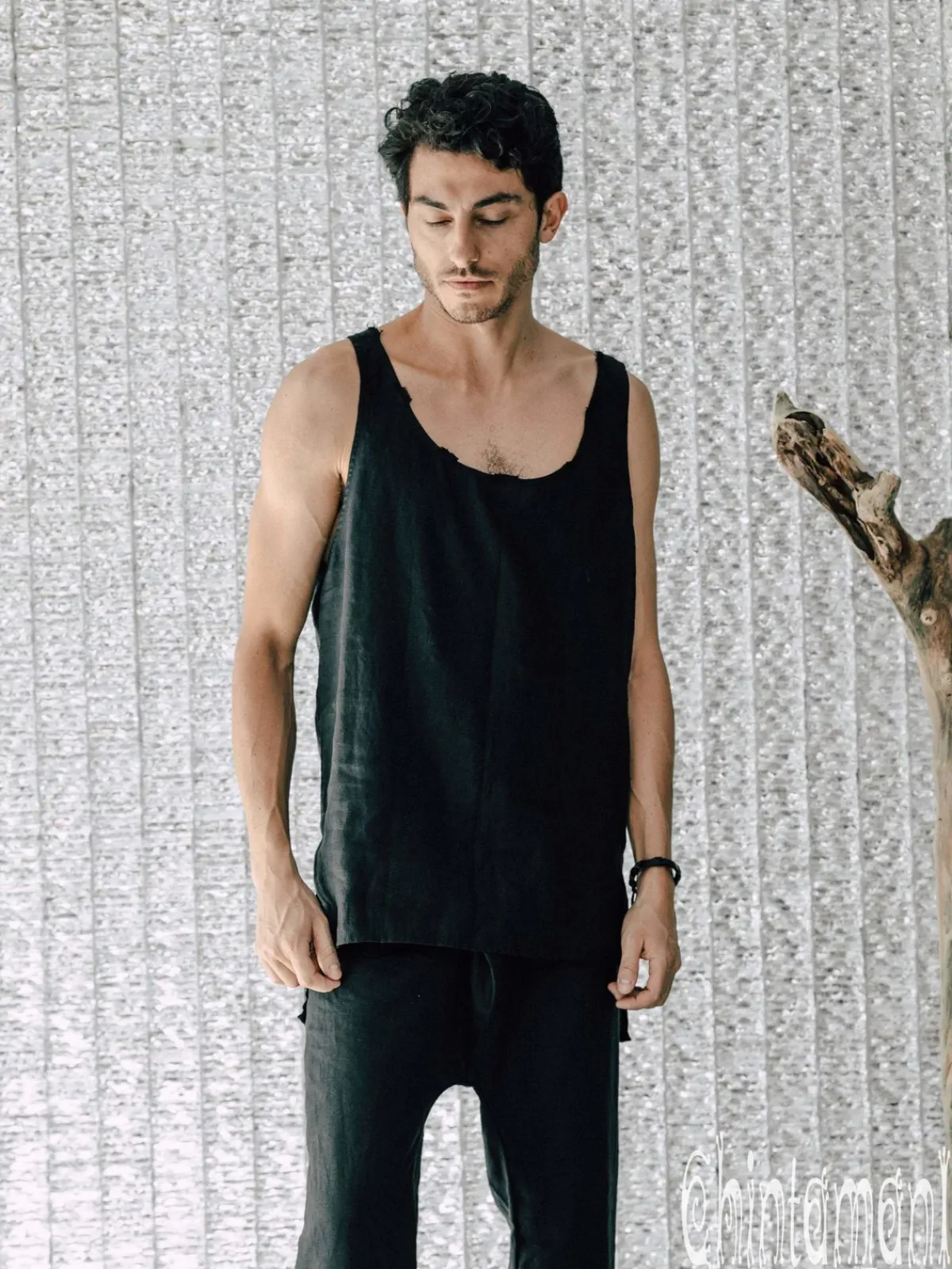 Chintamani Alchemistry Linen Tank Top / Black^ Tops & T-shirt
