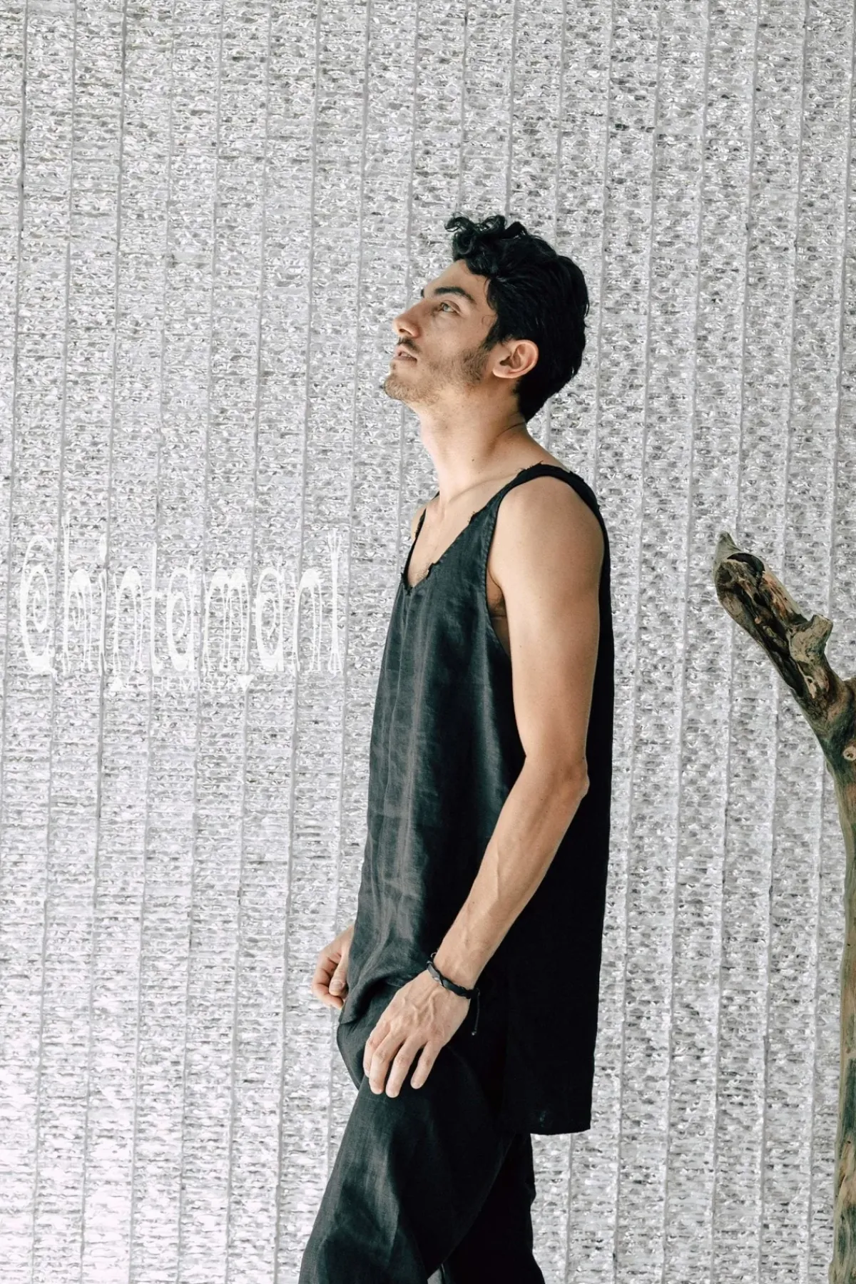 Chintamani Alchemistry Linen Tank Top / Black^ Tops & T-shirt