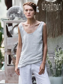 Chintamani Alchemistry Linen Tank Top / Light Grey^ Tank Top