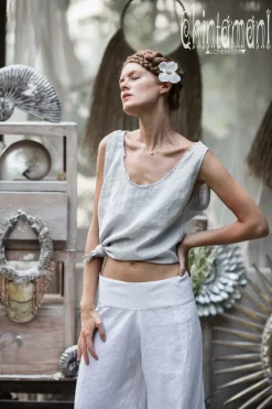 Chintamani Alchemistry Linen Tank Top / Light Grey^ Tank Top