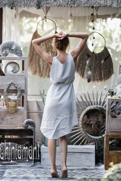 Chintamani Alchemistry Linen Tunic Dress / Grey^ Mini & Midi Dress