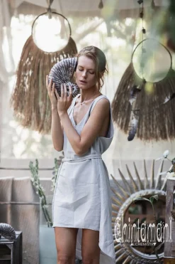 Chintamani Alchemistry Linen Tunic Dress / Grey^ Mini & Midi Dress