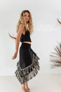 Chintamani Alchemistry Linen Wrap Skirt / Black^ Skirts