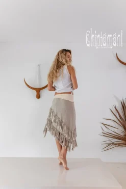 Chintamani Alchemistry Linen Wrap Skirt / Natural Gray^ Skirts