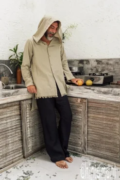 Chintamani Alchemistry Long Hooded Shirt / Sage^ Button Shirt