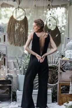 Chintamani Alchemistry Long Linen Jumpsuit / Black^ Jumpsuits