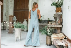 Chintamani Alchemistry Long Linen Jumpsuit / Blue^ Jumpsuits