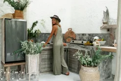 Chintamani Alchemistry Long Linen Jumpsuit / Green^ Jumpsuits