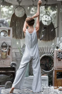 Chintamani Alchemistry Long Linen Jumpsuit / Light Grey^ Jumpsuits