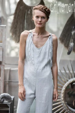 Chintamani Alchemistry Long Linen Jumpsuit / Light Grey^ Jumpsuits