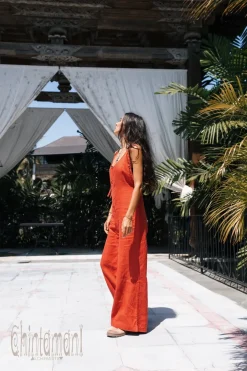 Chintamani Alchemistry Long Linen Jumpsuit / Red Ochre^ Jumpsuits