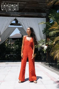 Chintamani Alchemistry Long Linen Jumpsuit / Red Ochre^ Jumpsuits