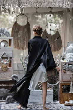 Chintamani Alchemistry Long Linen Kimono / Black^ Kimono & Cover Up