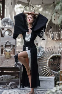 Chintamani Alchemistry Long Linen Kimono / Black^ Kimono & Cover Up