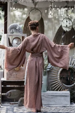 Chintamani Alchemistry Long Linen Kimono / Dusty Pink^ Kimono & Cover Up