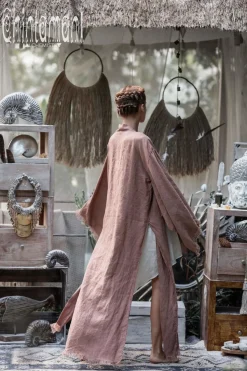 Chintamani Alchemistry Long Linen Kimono / Dusty Pink^ Kimono & Cover Up