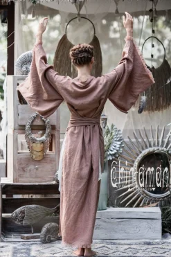 Chintamani Alchemistry Long Linen Kimono / Dusty Pink^ Kimono & Cover Up