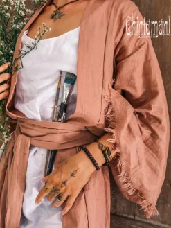 Chintamani Alchemistry Long Linen Kimono / Dusty Pink^ Kimono & Cover Up