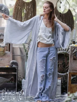 Chintamani Alchemistry Long Linen Kimono / Grey^ Kimono & Cover Up