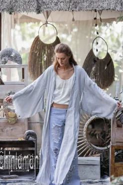 Chintamani Alchemistry Long Linen Kimono / Grey^ Kimono & Cover Up
