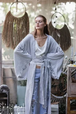 Chintamani Alchemistry Long Linen Kimono / Grey^ Kimono & Cover Up