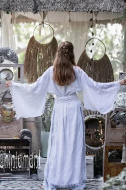 Chintamani Alchemistry Long Linen Kimono / White^ Kimono & Cover Up