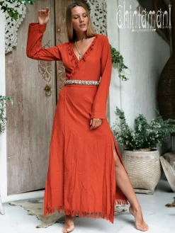 Chintamani Alchemistry Maxi Kimono Dress / Red Ochre^ Wrap Dress