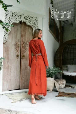 Chintamani Alchemistry Maxi Kimono Dress / Red Ochre^ Wrap Dress
