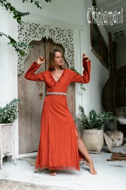 Chintamani Alchemistry Maxi Kimono Dress / Red Ochre^ Wrap Dress