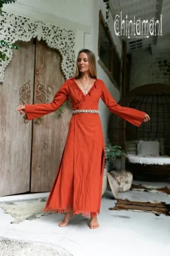Chintamani Alchemistry Maxi Kimono Dress / Red Ochre^ Wrap Dress