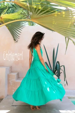 Chintamani Alchemistry Maxi Tiered Dress / Green^ Maxi Dress