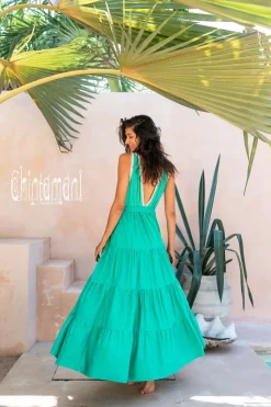 Chintamani Alchemistry Maxi Tiered Dress / Green^ Maxi Dress